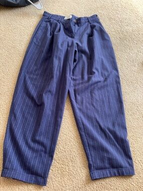 Urban Outfitters Navy Pinstripe Trousers
